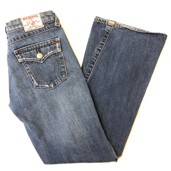True Religion Med Wash Flare Sect Joey Jeans Sz 28 - Picture 2 of 8